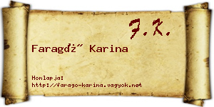 Faragó Karina névjegykártya