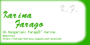 karina farago business card